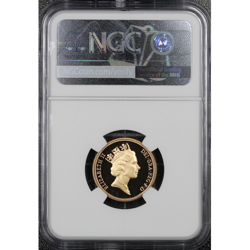 68 - 1988 Proof Sovereign, Elizabeth II. Graded NGC PF69 Ultra Cameo and presented in Modern Sovereign ho... 