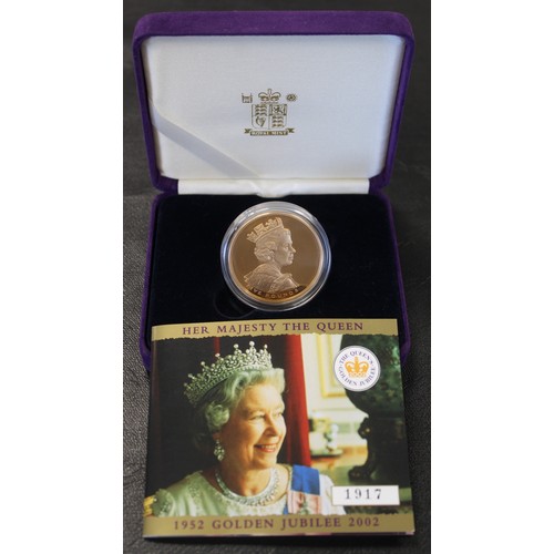 56 - 2002 Gold Proof Quintuple Sovereign/£5 commemorating the Golden Jubilee of the Late Queen Elizabeth ... 