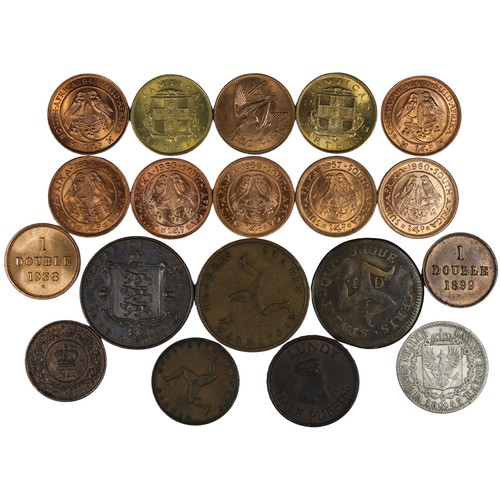 300 - A small assortment of world coins, 1733-1960, mainly UK, Territory or Commonwealth (19) and briefly ... 