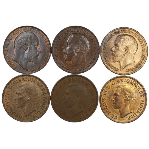 43 - Pennies (6) comprising 1907, 1917, 1921, 1949, 1950 & 1951. The last two key series dates, the 1... 