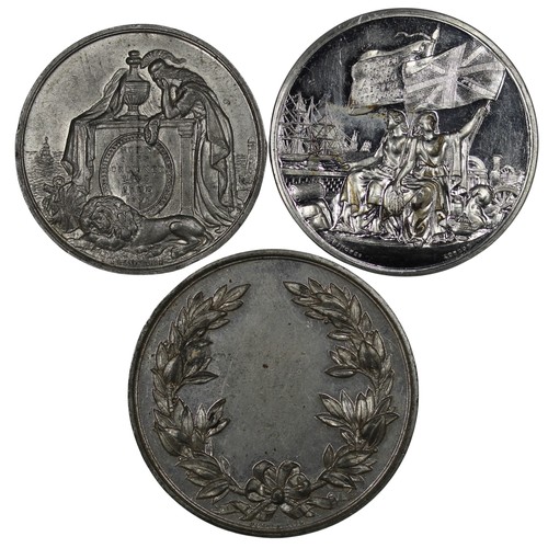 8 - A trio of Victorian medals comprising 1842 International Exhibition medal, Death Medal c.1901 and a ... 