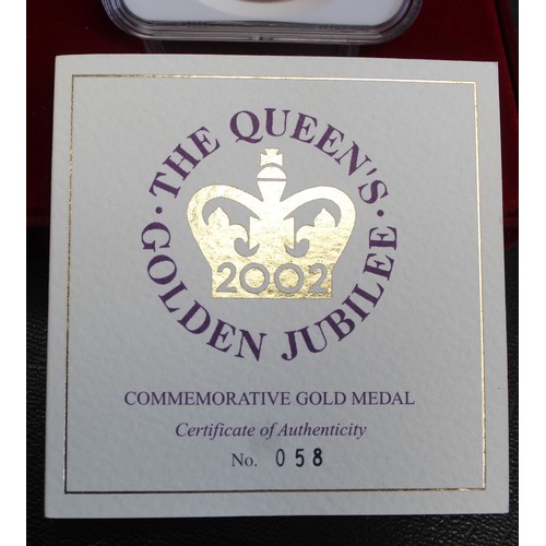 55 - 2002 Queen Elizabeth II Golden Jubilee Medal struck in 22ct gold (39.94g, as 5 sovereign). One of on... 