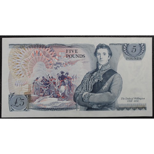 1 - Five Pounds Error banknote, Chief cashier J. B. Page. B322. The banknote missing both serial numbers... 