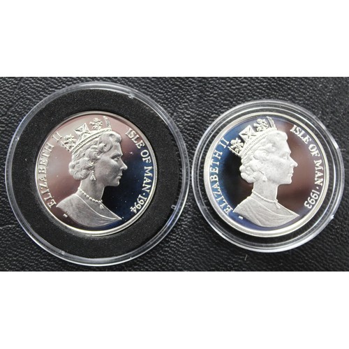 267 - Isle of Man silver proof £10 coins (2) both featuring Nigel Mansell and includes 1993 & 1994 iss... 