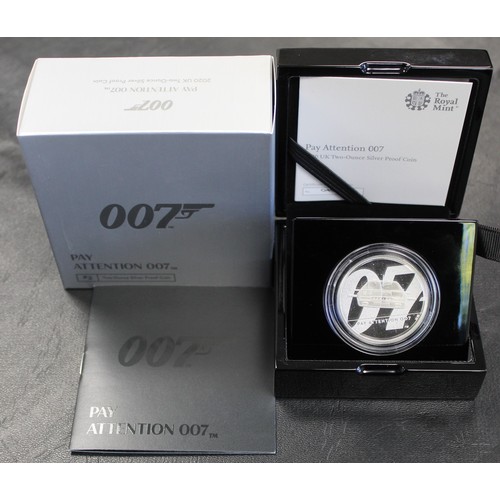 232 - 2020 James Bond Silver Proof 2oz £5 coin, edition 2, 