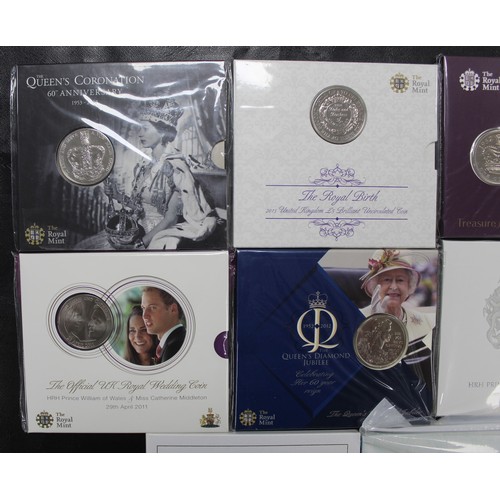 179 - BUNC £5 coin assortment (10) with Royal interest comprising 2003 Coronation Anniversary, 2007 Diamon... 