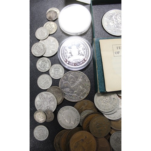 129 - Mixed UK pre-decimal coins totalling in excess of 2.6kg to include three 1951 Festival of Britain cr... 