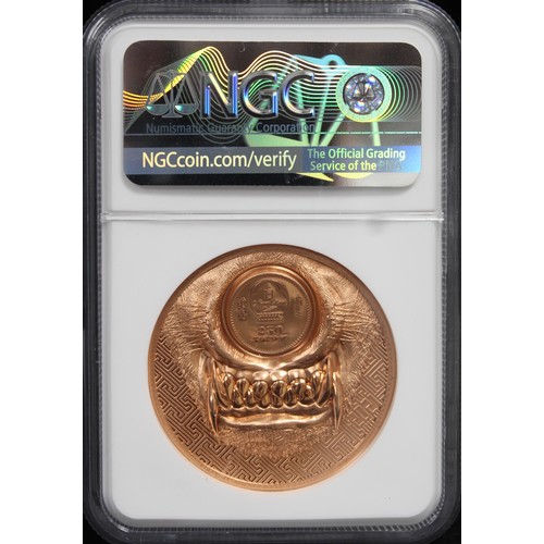 270 - Mongolia 2021 250 Tugrik (Togrog). Struck in ultra high relief in copper and graded by NGC at PF70 U... 