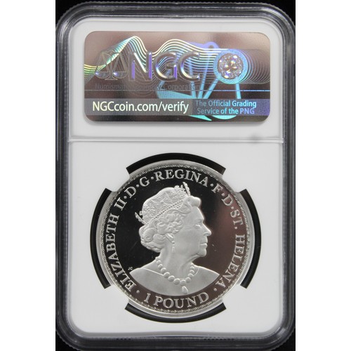 272 - St. Helena 2021 Silver proof £1 featuring Una and the Lion accented in gold. Graded NGC PF70 Ultra C... 