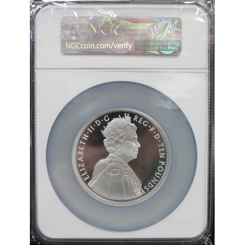 231 - 2012 Diamond Jubilee 5oz Silver £10 coin. A superb issue seldom offered. Graded NGC PF69 Ultra Cameo... 