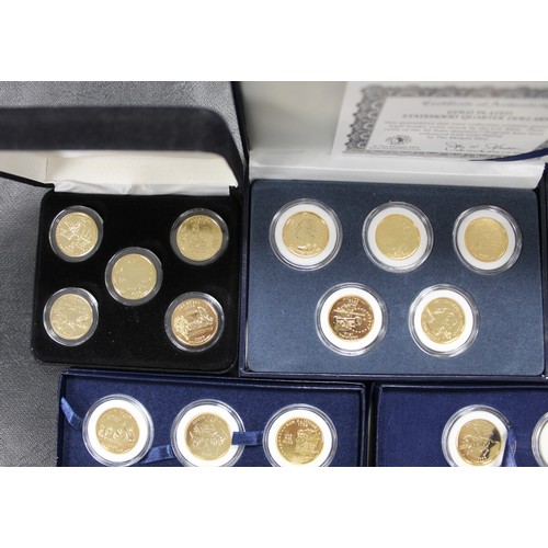 311 - Coins of the USA, a selection of 50 gold plated quarter dollars to include State issues & Park i... 