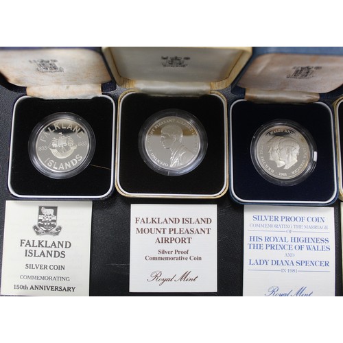 230 - Silver Proof Coins (10). 1977 Silver Jubilee Crown x 3.Golden Wedding £5. 1981 Diana & Charles W... 