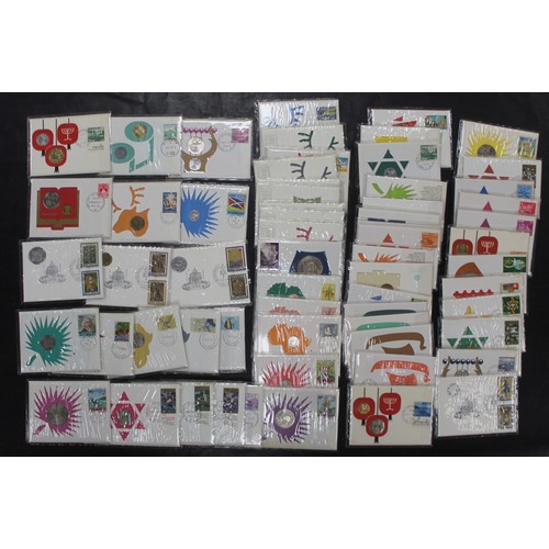 319 - A selection of more than 60 FDC/PNC's c.1967 comprising issues from Israel, Isle of Man, Seychelles,... 