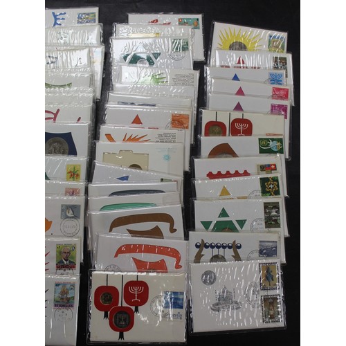 319 - A selection of more than 60 FDC/PNC's c.1967 comprising issues from Israel, Isle of Man, Seychelles,... 