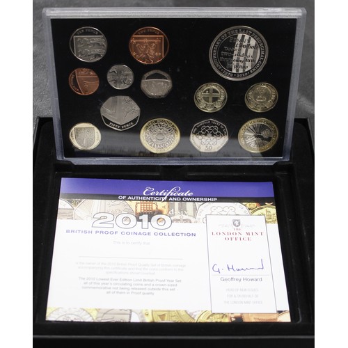 209 - 2010 Royal Mint 13-coin proof in presentation box with LMO COA. It is noted that this set has had th... 