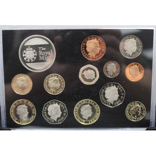 209 - 2010 Royal Mint 13-coin proof in presentation box with LMO COA. It is noted that this set has had th... 