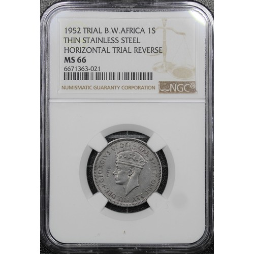 285 - British West Africa 1 Shilling Trial piece, George VI, struck in stainless steel. Issued in the fina... 