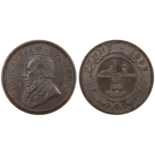 296 - South Africa, 1893 penny. A key date rarity with a mintage of just 11,000 coins. EF/gEF with some or... 