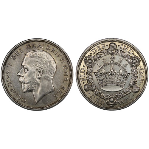 100 - 1933 Crown, George V. Obv. bare head facing left, Rev. crown and date within wreath. 7,132 examples ... 