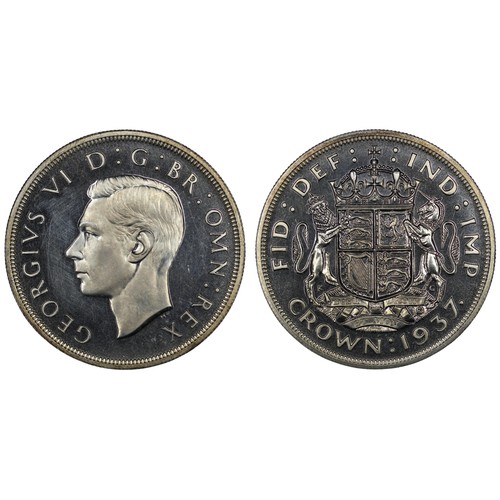 105 - 1937 Proof Crown, George VI. Obverse wiped and hairlined as a result with a notable patch before the... 