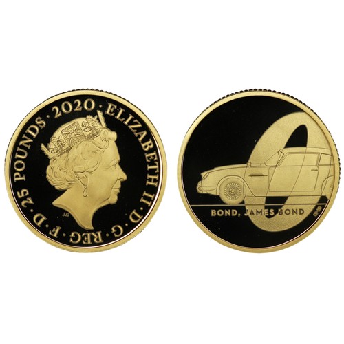 152 - 2020 Gold Proof quarter ounce (¼oz) James Bond coin #1, Bond, James Bond. Presented in original case... 