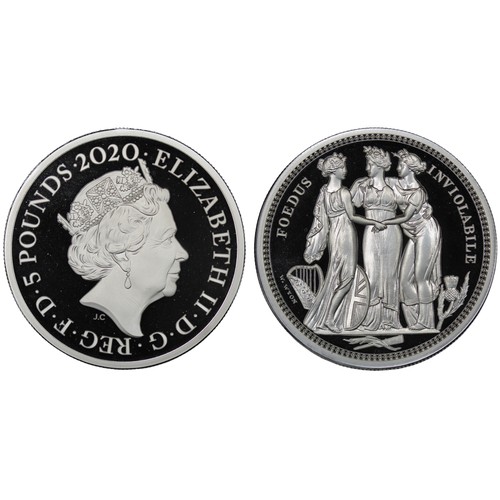 235 - 2020 Three Graces 2oz Silver £5 coin, part of the Great Engravers series. Complete with case, COA, i... 