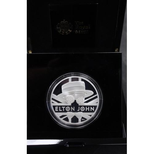 234 - 2020 Elton John silver proof 5oz £10 coin, part of the Music Legends series. Complete with large pre... 