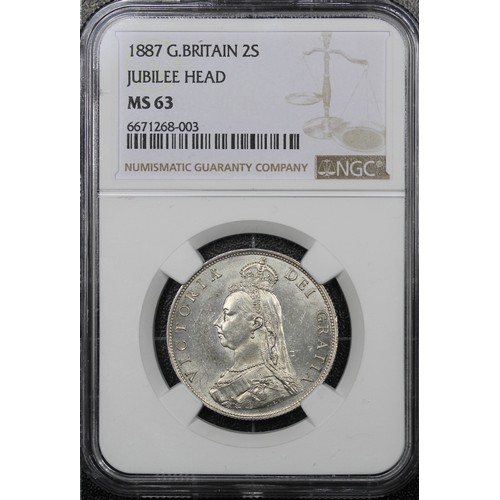 66 - 1887 Florin, Victoria. Graded NGC MS63, with much lustre particularly to the reverse. [ESC 868, Bull... 