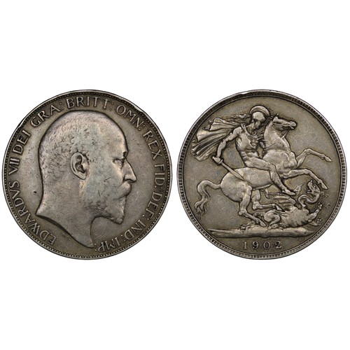 97 - 1902 Crown, Edward VII. Some light hairlines otherwise VF. [ESC 361, Bull 3560, S.3978]