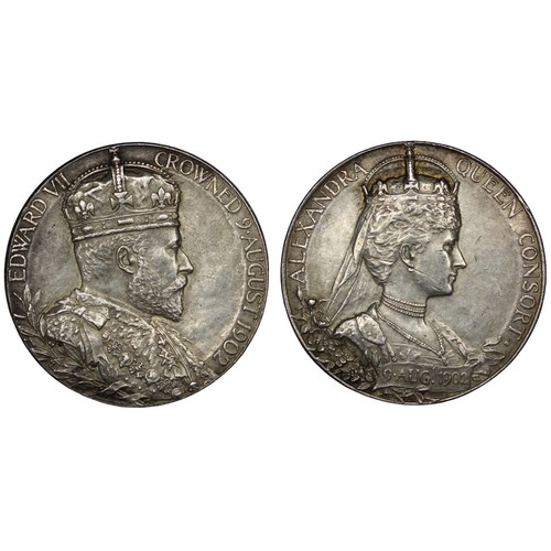 132 - 1902 Coronation medal in silver, 31mm. A few scuffs to the reverse otherwise aUNC. [Eimer 1871b]... 