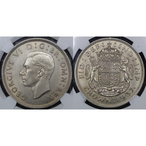 106 - 1937 Crown, George VI. Graded NGC MS61, softly toned with underlying lustre. EF/gEF. [ESC 392, Bull ... 