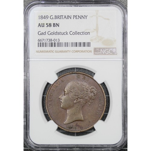 20 - 1849 Penny, Victoria. One of the key copper penny series date, very rare in any grade above VF. Grad... 