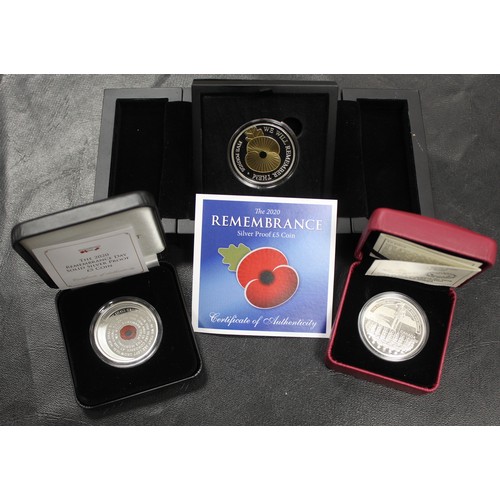 281 - World silver proof crown sized issues all with a WWI theme and comprising 2020 Jersey Remembrance Da... 