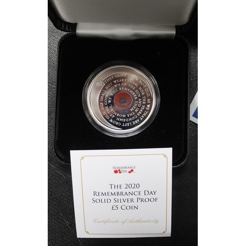 281 - World silver proof crown sized issues all with a WWI theme and comprising 2020 Jersey Remembrance Da... 