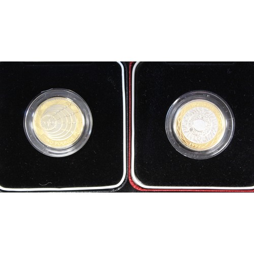 221 - Silver proof piedfort assortment (5) comprising 1995 St. Helena 50p (double crown), 1997 Technology ... 