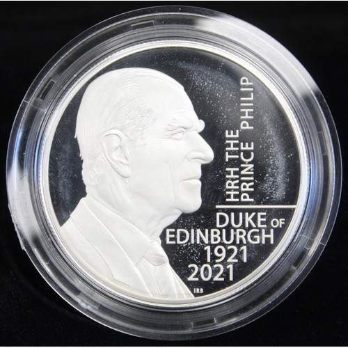 176 - 2021 Prince Philip silver proof piedfort £5. Some surface marks otherwise as issued with case, COA &... 