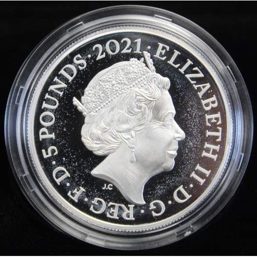 176 - 2021 Prince Philip silver proof piedfort £5. Some surface marks otherwise as issued with case, COA &... 