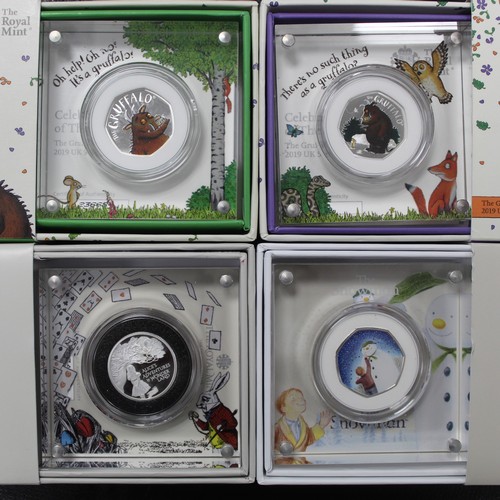 223 - Silver proof coin assortment (4) all with young collector interest to include 2021 Alice in Wonderla... 