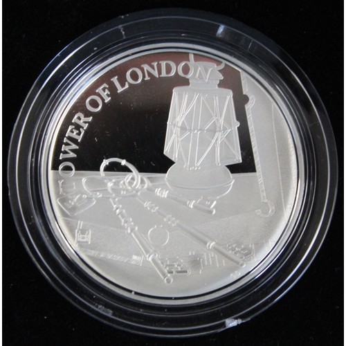 175 - 2019 & 2020 Silver proof piedfort £5 coins , The Tower of London Collection of which these are c... 