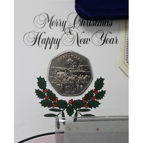 266 - Isle of Man coin assortment (14) including 1980 Christmas 50p, 1979 Tynwald Viking longboat 50p and ... 