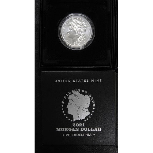 309 - The full 2021 Morgan & Peace dollar collection including Carson City, Philadelphia, Denver, New ... 