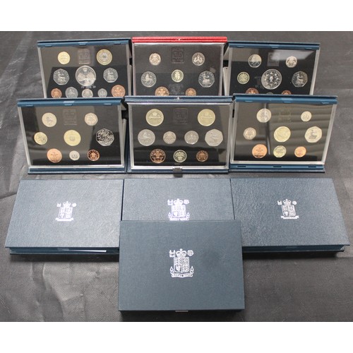 216 - Proof year sets (10) comprising 1984, 1985, 1988 Deluxe, 1989 with Claim of Rights £2, 1991, 1993, 1... 