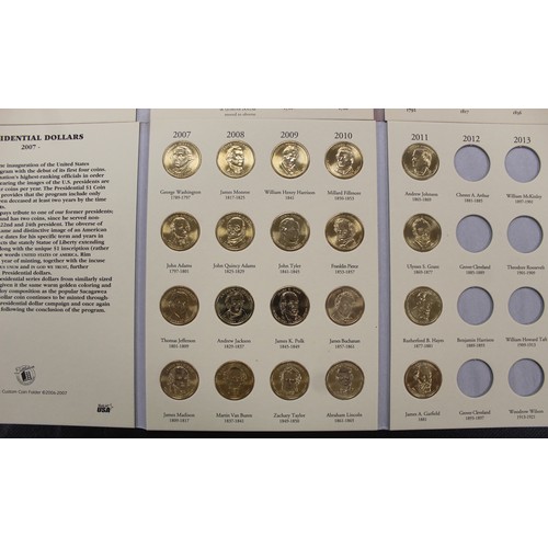 310 - Coins of the USA including a full collection of gold plated Denver mint Statehood quarter dollars, a... 