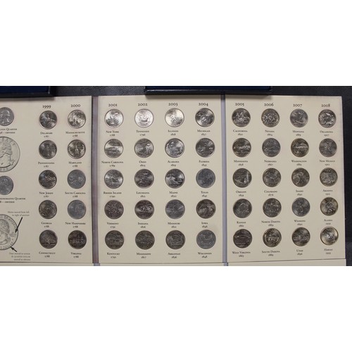 310 - Coins of the USA including a full collection of gold plated Denver mint Statehood quarter dollars, a... 