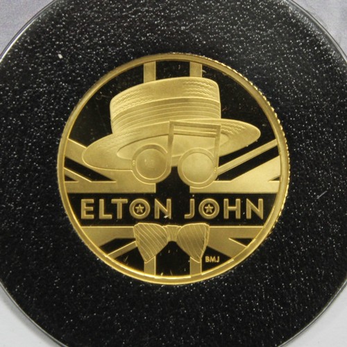 154 - 2020 ¼oz Elton John gold proof £25 in PNC/First Day Cover. Part of the Music Legends series. nFDC. C... 