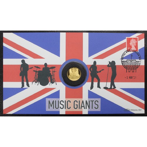 157 - 2021 ¼oz The Who gold proof £25 in PNC/First Day Cover. Part of the Music Legends series. nFDC. Comp... 