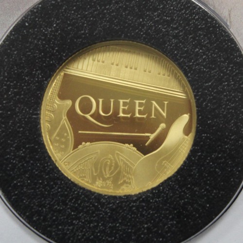 156 - 2020 ¼oz Queen gold proof £25 in PNC/First Day Cover. Part of the Music Legends series. nFDC. Comple... 