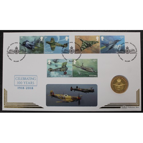 146 - 2018 Gold proof RAF Badge £2 in PNC/First Day Cover commemorating the 100th Anniversary of the Royal... 