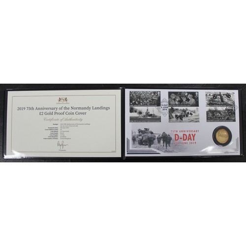 148 - 2019 Gold proof D-Day £2 in PNC/First Day Cover commemorating the 75th Anniversary of the Normandy L... 