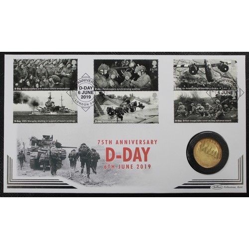 148 - 2019 Gold proof D-Day £2 in PNC/First Day Cover commemorating the 75th Anniversary of the Normandy L... 